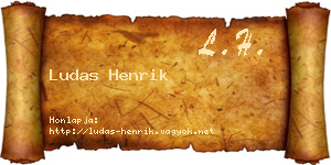 Ludas Henrik névjegykártya
